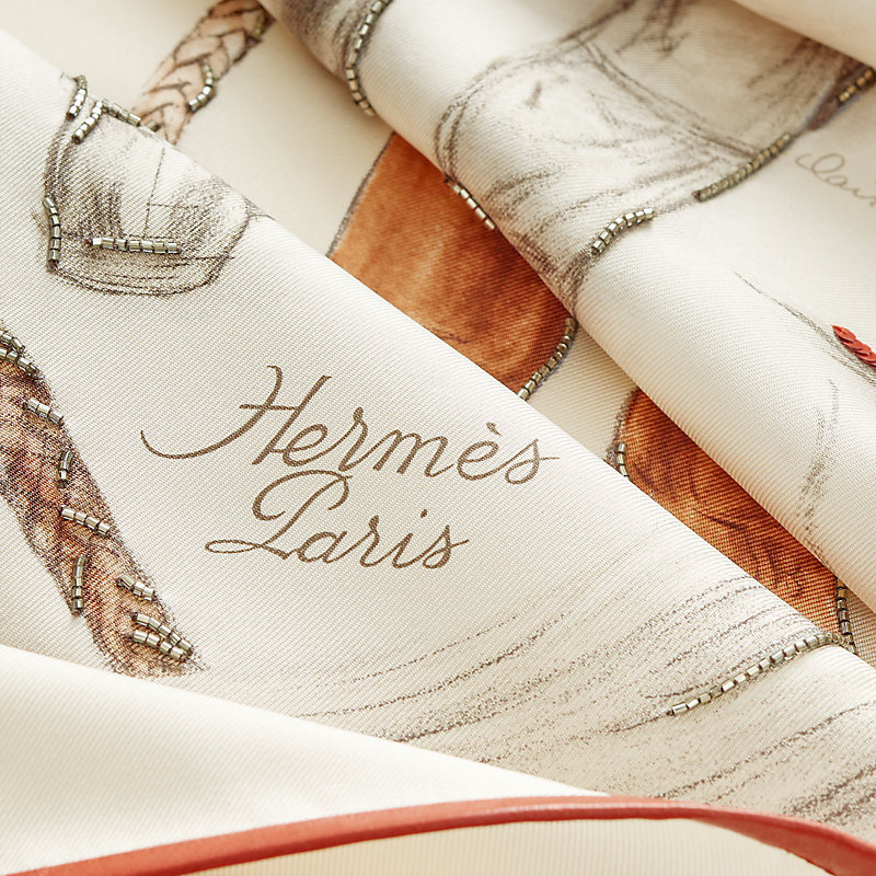A propos de Bottes Exceptional embroidered scarf 90 | Hermès USA